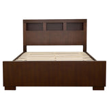 Coaster Home Furnishings Jessica Contemporary Wood Queen Size Led Storage Bookcase Bed Frame Platform Bed 47-Inch Headboard Cappuccino 200719Q