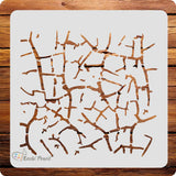 Kachi Pencil Cracked Pattern Craft Stencil for Art and Painting, Size 6 x 6 inch Reusable Stencil for Painting, Fabric, Glass, W