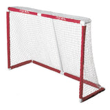 Mylec Official Regulation Sized PVC Hockey Goal for Indoor + Outdoor (6 x 4 Feet), Lightweight & Portable, Sleeve Netting System