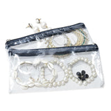 Azyeea Pack Of 5 Jewelry Storage Pouch, Transparent Travel Makeup Bag With Black Zipper, Waterproof Cosmetic Organizer Case For 