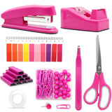 Hot Pink Desk Accessories, Hot Pink Office Supplies, Hot Pink Stapler and Tape Dispenser Set, Hot Pink Desk Accessory Kit, Gift 
