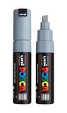 posca uni PC-8K Water-Based Paint Markers, Broad Tip (8mm), Grey, 2 Count