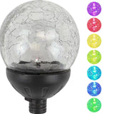 EUVAROMEX Replacement Solar Light Parts, 7 Colors LED Solar Wind Spinner Glass Light Bulb with Switch, Waterproof Solar Light Re