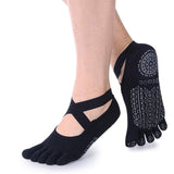 Ozaiic Yoga Socks For Women With Grips, NonSlip Five Toe Socks For Pilates, Barre, Ballet, Fitness