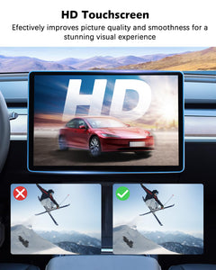 SUMK for Tesla Model Y Screen Protector Accessories 2024, 15 inches Glossy Tempered Glass Touch Screen Protector for Tesla Model