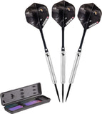 Elkadart Wizard 80% Tungsten Steel Tip Darts With Storage/Travel Case, 20 Grams,Silver