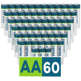 TOPUSSE 60 Pack AA Batteries, Long Lasting Alkaline 1.5v Leakproof Double A Size Battery,10-Year Shelf Life