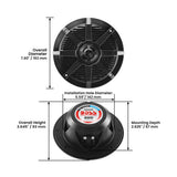 Boss Audio Systems Mr62B 200 Watt Per Pair, 6.5 Inch, Full Range, 2 Way Weatherproof Marine Speakers Sold In Pairs, Black