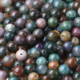 LAIDANLA Indian Agate 6mm Natural Stone Beads Round Loose Gemstone Stone Beads for DIY Bracelet Necklace Earrings Jewelry Making