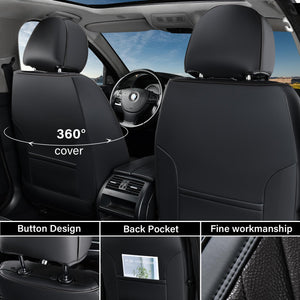 Coverado Car Seat Covers Front Seats, 2 Pack Waterproof Leather Seat Covers for Cars, Luxury Car Seat Protector, Anti-Slip Desig