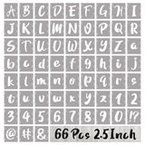 DEVASYA CRAFTS 2.5 Inch Letter Stencils and Numbers, 66 Pcs Reusable Plastic Alphabet Symbol Interlocking Drawing Template Kit f