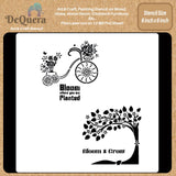 DeQuera Tree Stencils for Craft Blooming Plants & Bloom and Grow Cycle Stencils for Wall Painting Home Decor Stencils Quo