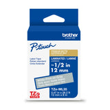 Brother Genuine P-Touch TZe, White Print on Gray Label Tape (TZeML35), Premium Matte Laminated,1in x 26.2ft (24mm x 8m), for Sel