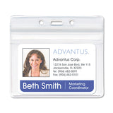 Advantus 75523 Resealable ID Badge Holder, Horizontal, 3 3/4w x 2 5/8h, Clear, 50/Pack