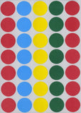 MACO Assorted Primary Round Color Coding Labels, 3/4 Inches in Diameter, 1000 Per Box (MR1212A1)