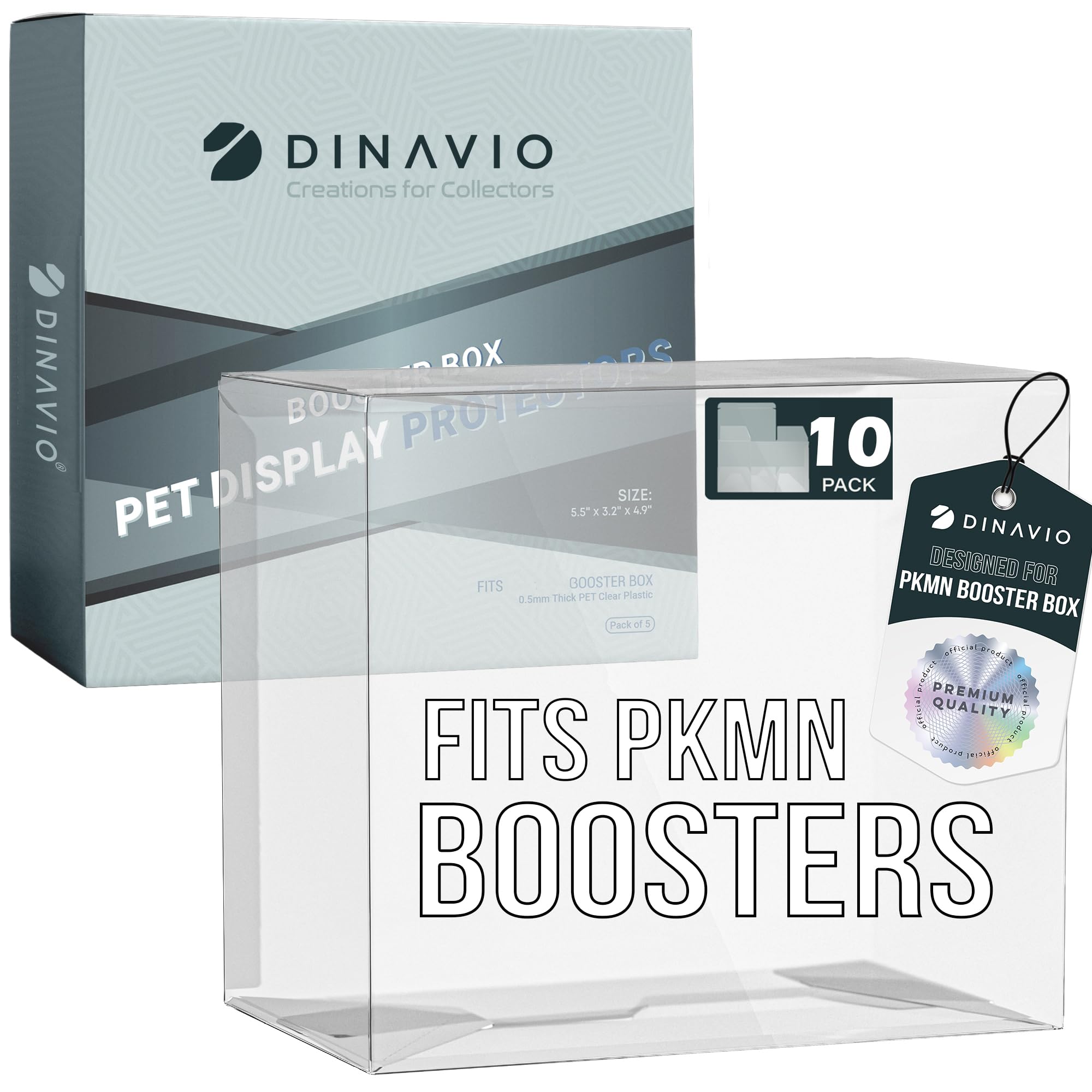 Dinavio Crafthouse Plastic PKMN Booster Box Protector 10 Pack - Booster Box Case Display Protectors - Compatible with English PK