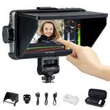 VILTROX DC-550 Pro Touchscreen Camera Field Monitor 4K HDMI (5.5 Inch) DSLR Camera Monitor with Battery Sunshade Hood 3D Lut Pea