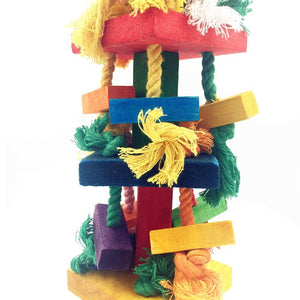 alfyng Bird Parrot Knots Block Tearing Chewing Toy, Multicolored Wooden Bird Parrot Toy Suitable for Macaws cokatoos, African Gr