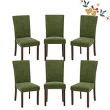 Parsons Dining Chairs Set of 6, Upholstered Nailhead Dining Room Kitchen Side Chair with Thick Cushions and Wood Legs, Green