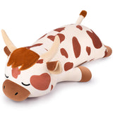 30'' Giant Spotted Highland Cow Plush Stuffed Animal-Cute Spotted Highland Cow Plush Body Pillow Plushies, Large Sleeping Cow St
