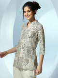 Libas Women'S Linen Floral Straight Kurti (58164 Off White Off White Xl