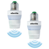 eSenlite Invisible Motion Retrofit Compact LED Bulb or Light Fixture AddOn Smart Sockets with Built in Night Light Function 2 P