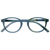 OPULIZE Zen Reading Glasses Cool Round Frame Pattern Spring Hinges Scratch Resistant Shiny Turquoise Mens Womens R24-Q +3.50
