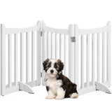 Yaheetech 24 H Freestanding Pet Gate for Dogs Wooden Dog Gates for Hallway, Doorway Collapsible Indoor Pet Fence with Support F