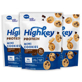 HighKey Protein Chocolate Chip Cookies - Low Sugar, High Protein Keto Snack 3-Pack, 2.25oz, Low Carb Gluten Free Cookies with Oa