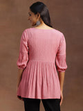 Libas Women'S Silk Blend Solid Regular Kurti (29136 Pink Pink M