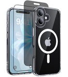 Shiiuou 3 in 1 Magnetic for iPhone 17 Case, [Anti-Slip] [Military-Grade Drop Protection] Shockproof for iPhone 17 Phone Case,wit