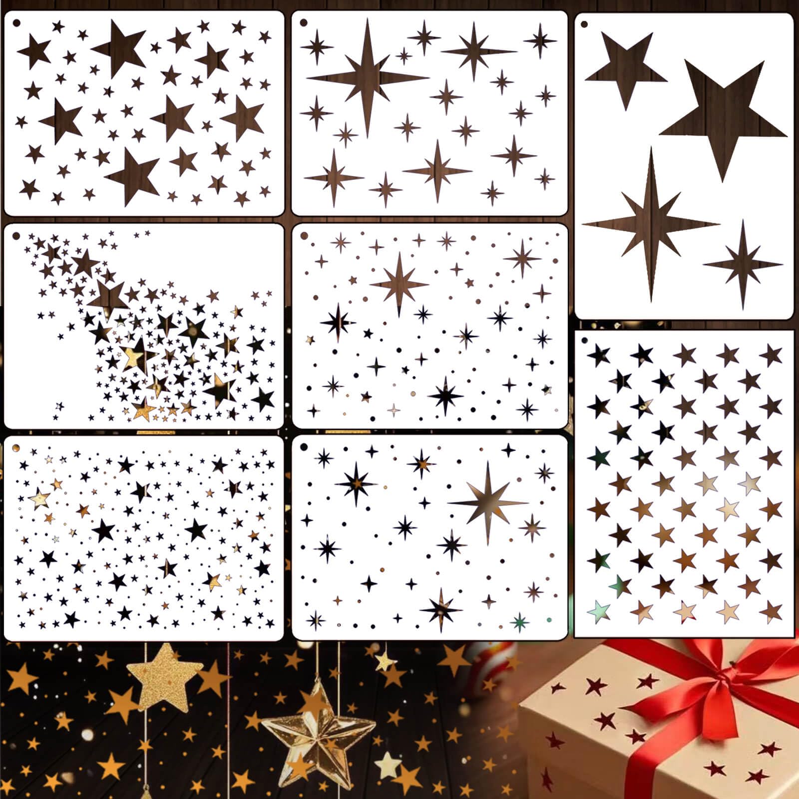 Reusable Large Star Stencil for Painting - Sparkle Star Template for Walls, Wood, Flag, Canvas & Fabric Crafts - DIY Home Decor,