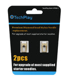 TechPlay Gold, Pack of 2, Dimond Tipped Needle for Turntables (2Pack Gold). for up-Grade of Most Standard Supplied needels. Comp