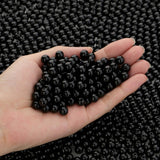DUQGUHO Black Beads for Bracelets 8mm Black Pearls with Holes Bracelet Making Bulk Beads 500PCS Plastic Beads for Jewelry Making
