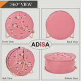 Adisa Women Girls Embroided Sling Bag (D. Pink),D. Pink,,B0BPL4VMY3