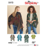 Simplicity US8419A Tops, Vest, Jkts, Coats, XSSMLXL