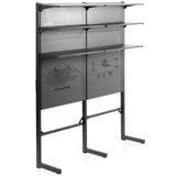 VIVO Freestanding Modular Steel Pegboard System, 74 inch High Magnetic Accessory Organizer for Home and Office, Black, PP-2-PB05