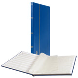 LIGHTHOUSE - BASICHard Cover Stockbook for Stamps - 16 White Cardstock 9  x12(A4) Pages with Glassine Strips - Blue