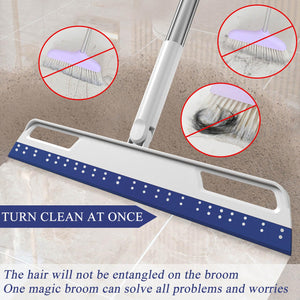 Multifunction Magic Broom, Extended Indoor Broom Detachable,3-in-1 Sweeper Removing Dust Liquid Hair, Adjustable Floor Squeegee,