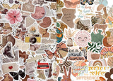 Titu Ki Baatein Mixed Aesthetic Vintage Stickers, 100 Pcs Retro