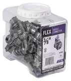 Halex 3/8 Inch Flexible Metal Conduit FMC Saddle Connectors 06703B 50 Per Pack,Silver