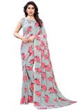 Satrani Womens Woven Polyester Saree (1850ST177_Grey)
