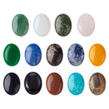 Crafans 14Pcs Oval Rose Quartz Jade Cabochons 40x30mm Flat Back Stone Beads Gemstone Cabochons Healing Power Stone Chakra Crysta