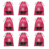 Kanushi Industries Shoe Pouch/Cover/Bag/Organiser Set Of 9 Pink Color