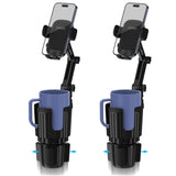 2 Pack Phone Holders for Your Car Cupholder, 2 in 1 Cell Phone Holder Mount with Cup Holder Expandable Base, 360 Degree Rotating