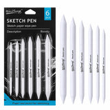 CREDLY Paper Blending Stumps Set of 6, DoubleEnded Compressed Paper Sketch Blenders for Charcoal, Graphite, Pencil Shading, Smu