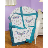Janlynn Dragonfly Quilt Block Stamped Cross Stitch, 18 by 18Inch, 6Pack
