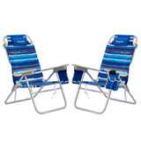SUNNYFEEL High Back Folding Beach Chair, Tall Beach Chair with 3 Reclining Position, Portable Camping Chair for Adults, Wood Arm