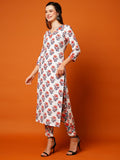 Gosriki Women'S Cotton Blend Printed Straight Kurta With Pant (Yani Orange-Ng-Gs_M_Orange_Medium),Orange,,B0CC5SWVNJ