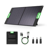 100W Portable Solar Panel for Power Station, 23.5% High Efficiency ETFE Foldable Solar Charger with Kickstands, 18V IP65 Waterpr